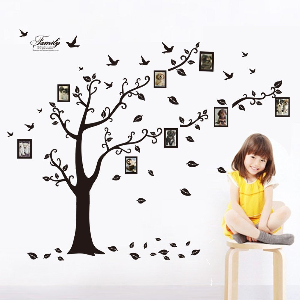 Tree and Birds Wall Sticker with Photo Frame
