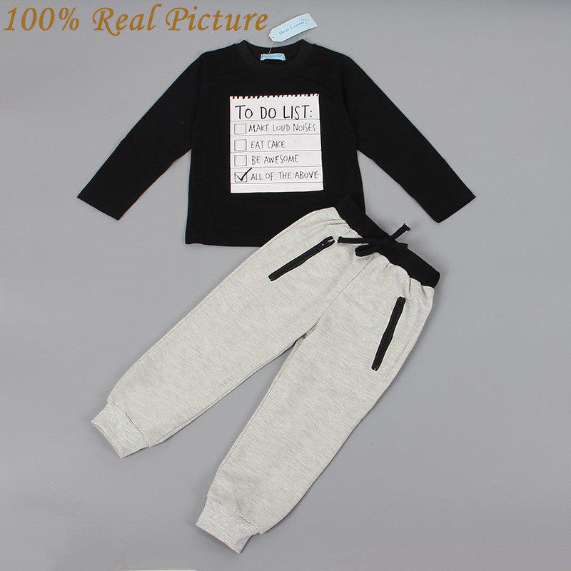 To do List Baby boy clothes t-shirt + casual long pants