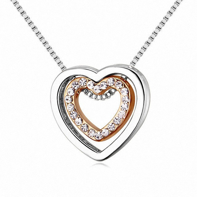 Crystals Heart pendant necklace