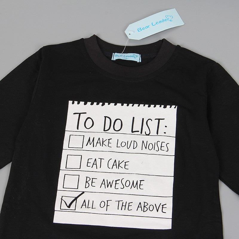 To do List Baby boy clothes t-shirt + casual long pants